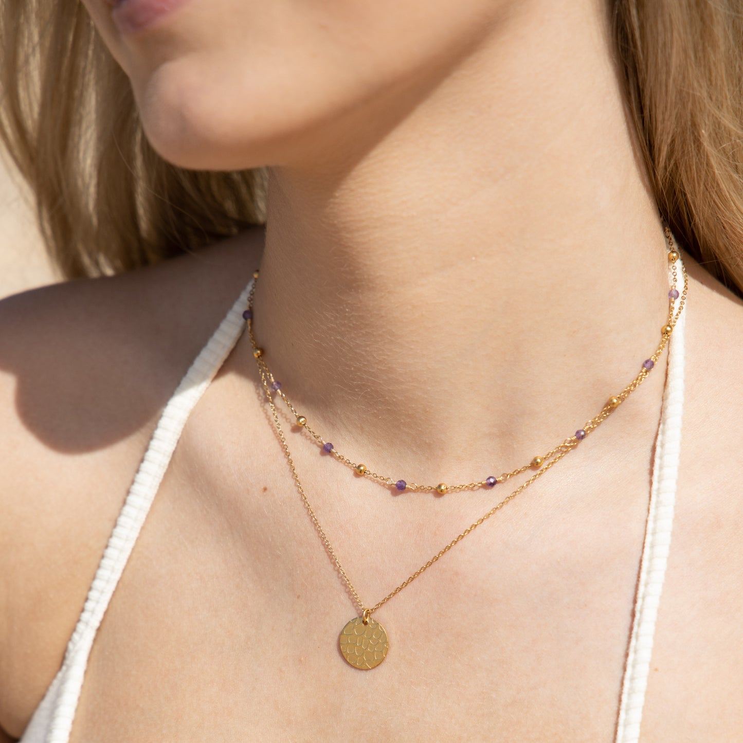 Pebble Birthstone Necklace With Natural Gemstones