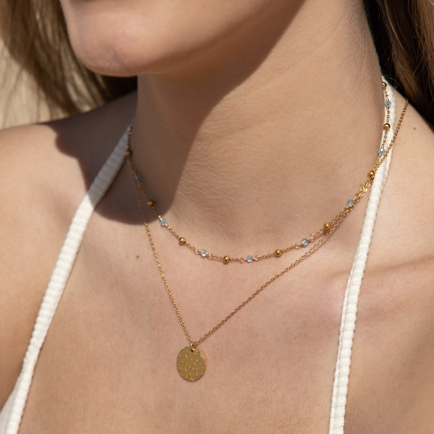 Pebble Birthstone Necklace With Natural Gemstones