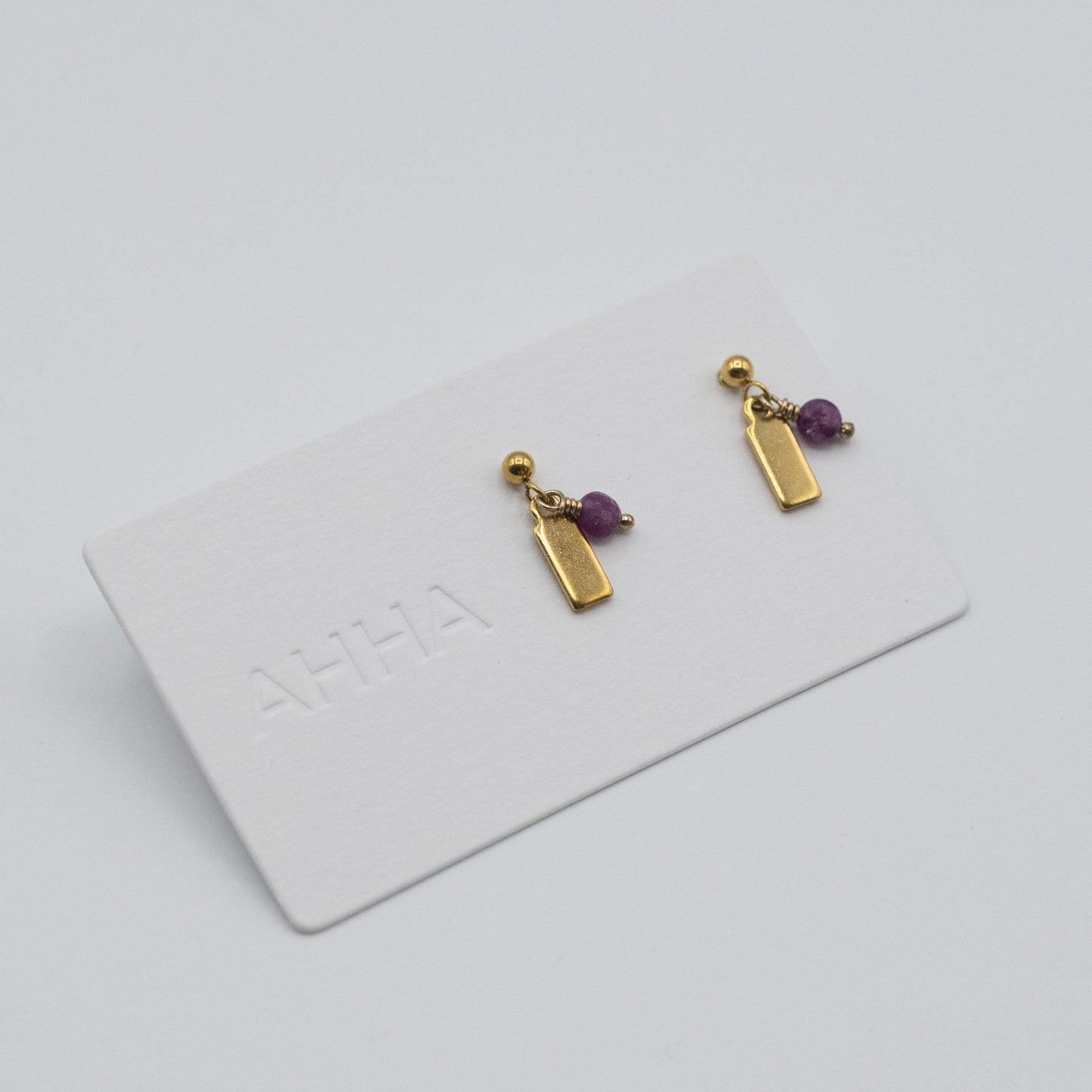 Birthstone Stud Earrings With Natural Gemstones