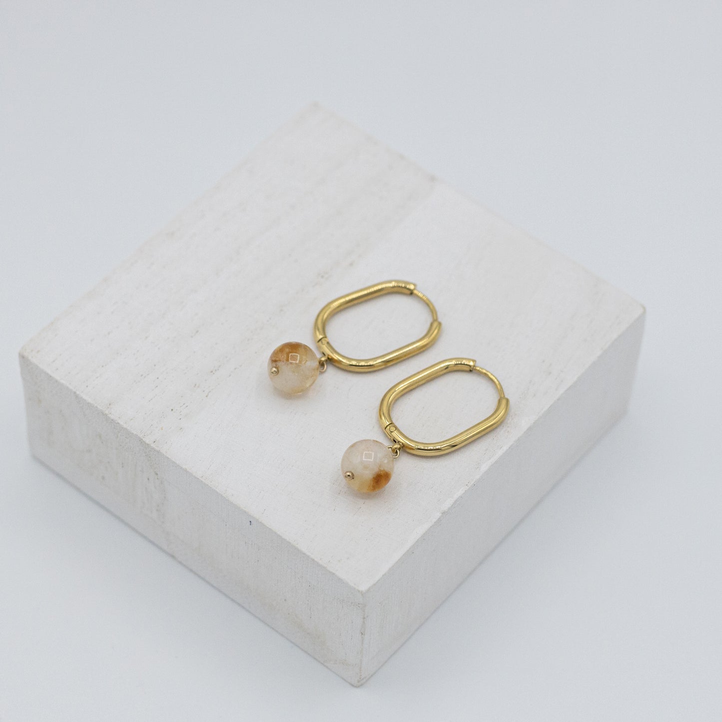 Large Stone Birthstone Earrings With Natural Gemstones