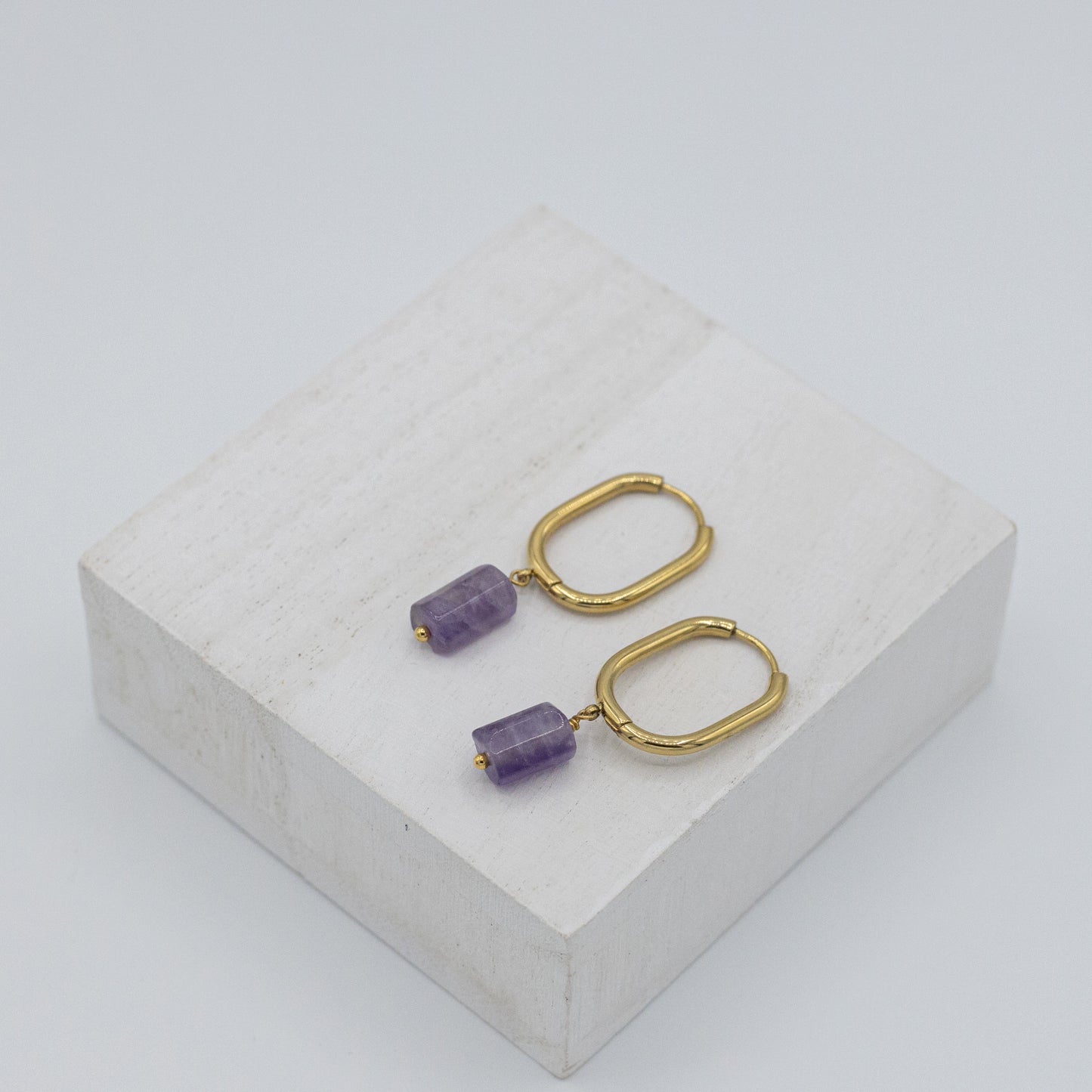 Large Stone Birthstone Earrings With Natural Gemstones