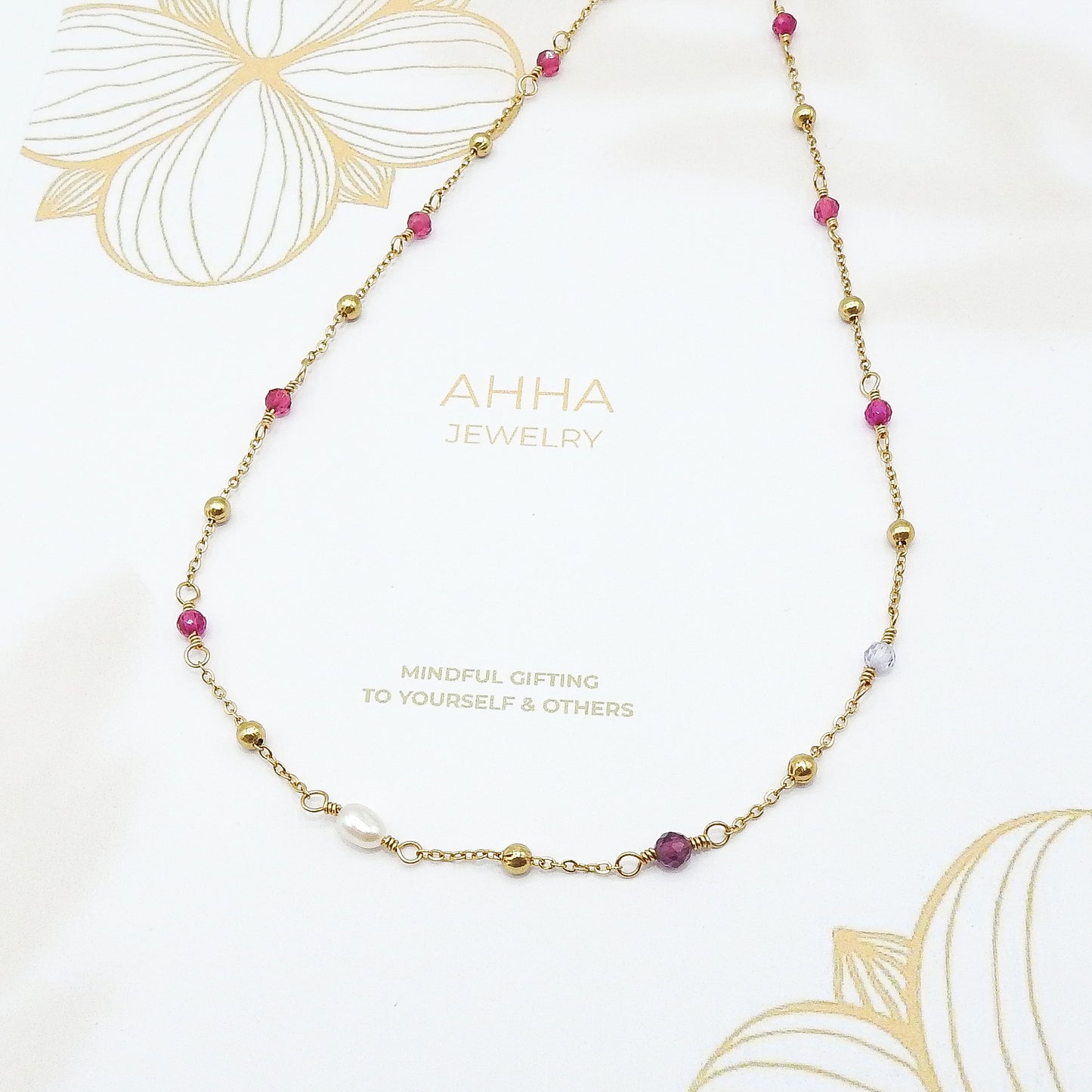 Her Family Portrait - Personalised Gold Necklace With Birthstones