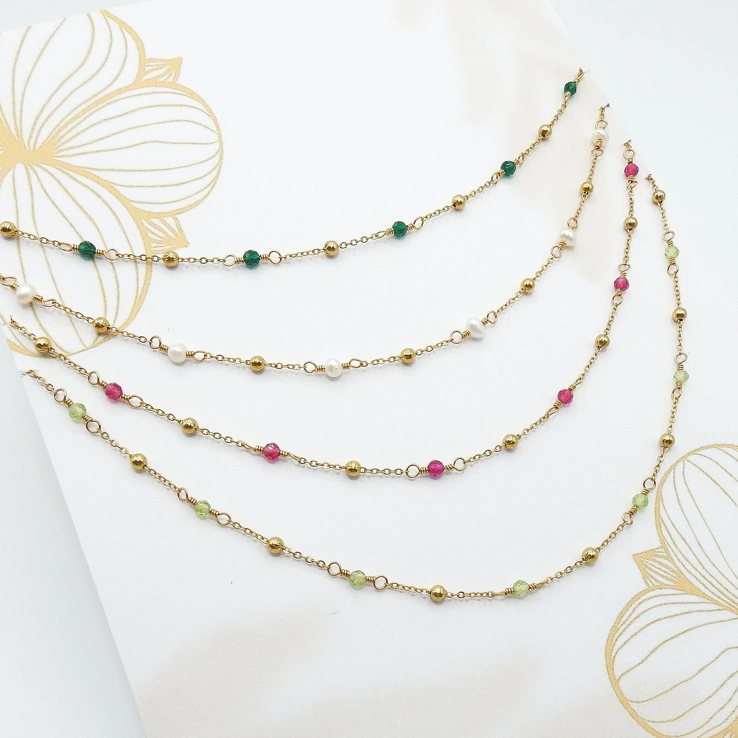 Pebble Birthstone Necklace With Natural Gemstones
